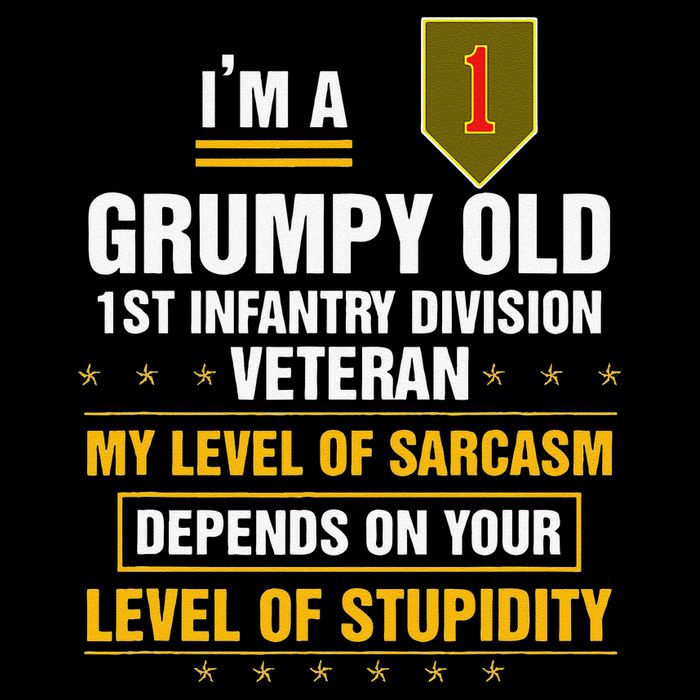 Grumpy Old 1st Infantry Division Veteran Father Day Visor