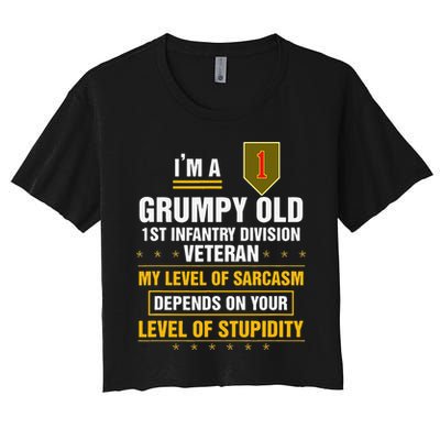 Grumpy Old 1st Infantry Division Veteran Father Day Crop Top
