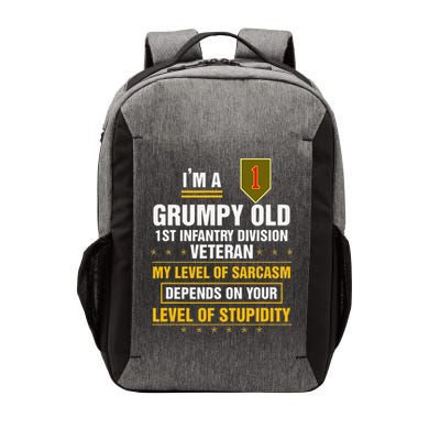 Grumpy Old 1st Infantry Division Veteran Father Day Vector Backpack