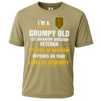 Grumpy Old 1st Infantry Division Veteran Father Day Cooling Performance Crew T-Shirt