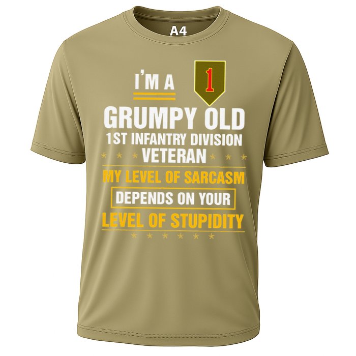 Grumpy Old 1st Infantry Division Veteran Father Day Cooling Performance Crew T-Shirt
