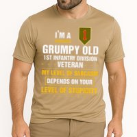 Grumpy Old 1st Infantry Division Veteran Father Day Cooling Performance Crew T-Shirt