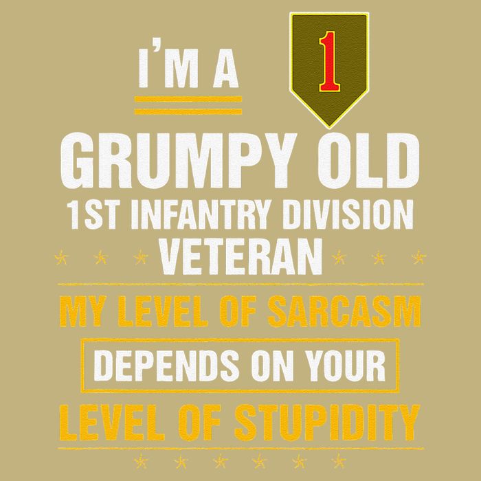 Grumpy Old 1st Infantry Division Veteran Father Day Cooling Performance Crew T-Shirt