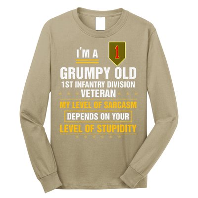 Grumpy Old 1st Infantry Division Veteran Father Day Long Sleeve Shirt