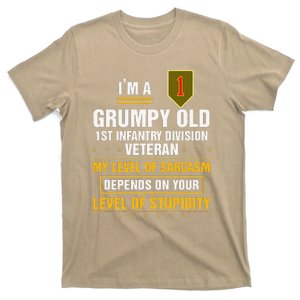 Grumpy Old 1st Infantry Division Veteran Father Day T-Shirt