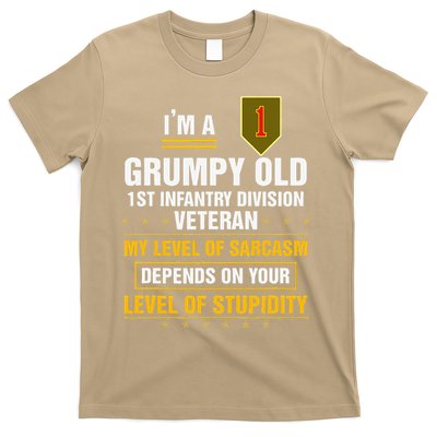 Grumpy Old 1st Infantry Division Veteran Father Day T-Shirt