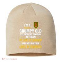 Grumpy Old 1st Infantry Division Veteran Father Day Sustainable Beanie