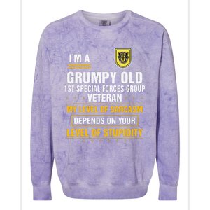 Grumpy Old 1st Special Forces Group Veteran Father Day Colorblast Crewneck Sweatshirt