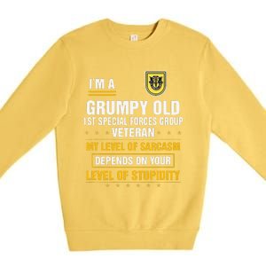 Grumpy Old 1st Special Forces Group Veteran Father Day Premium Crewneck Sweatshirt