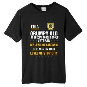 Grumpy Old 1st Special Forces Group Veteran Father Day Tall Fusion ChromaSoft Performance T-Shirt