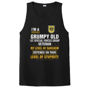 Grumpy Old 1st Special Forces Group Veteran Father Day PosiCharge Competitor Tank