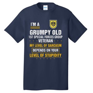 Grumpy Old 1st Special Forces Group Veteran Father Day Tall T-Shirt