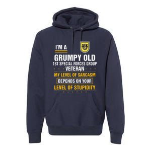 Grumpy Old 1st Special Forces Group Veteran Father Day Premium Hoodie