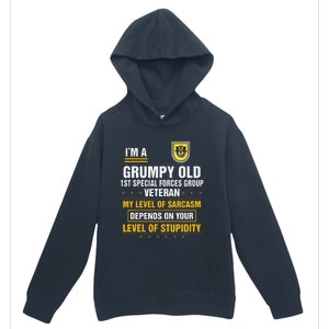 Grumpy Old 1st Special Forces Group Veteran Father Day Urban Pullover Hoodie