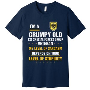 Grumpy Old 1st Special Forces Group Veteran Father Day Premium T-Shirt