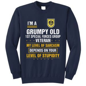 Grumpy Old 1st Special Forces Group Veteran Father Day Tall Sweatshirt