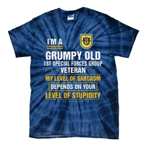 Grumpy Old 1st Special Forces Group Veteran Father Day Tie-Dye T-Shirt