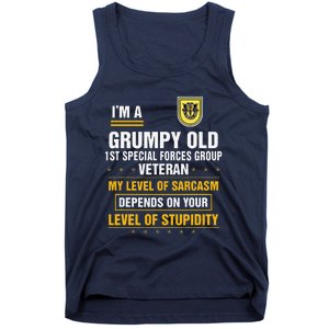 Grumpy Old 1st Special Forces Group Veteran Father Day Tank Top