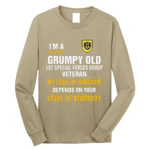 Grumpy Old 1st Special Forces Group Veteran Father Day Long Sleeve Shirt