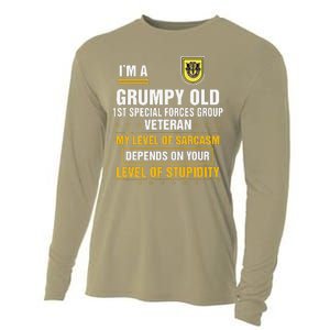 Grumpy Old 1st Special Forces Group Veteran Father Day Cooling Performance Long Sleeve Crew