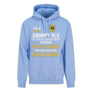 Grumpy Old 1st Special Forces Group Veteran Father Day Unisex Surf Hoodie