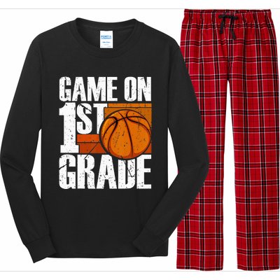 Game On 1st Grade Basketball Back To School First Grade Team Long Sleeve Pajama Set