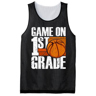 Game On 1st Grade Basketball Back To School First Grade Team Mesh Reversible Basketball Jersey Tank