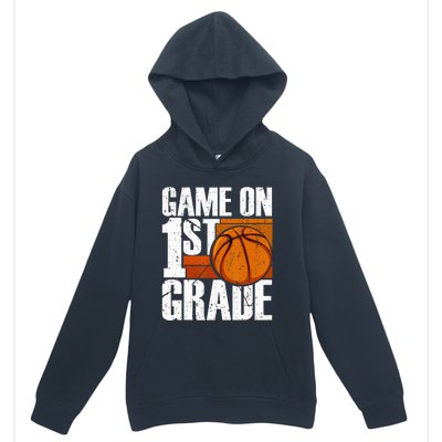 Game On 1st Grade Basketball Back To School First Grade Team Urban Pullover Hoodie