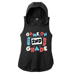 Game On 2nd Grade Second First Day School Gaming Gamer Ladies PosiCharge Tri-Blend Wicking Draft Hoodie Tank