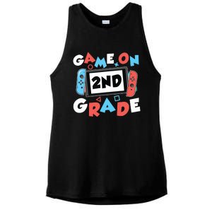 Game On 2nd Grade Second First Day School Gaming Gamer Ladies PosiCharge Tri-Blend Wicking Tank