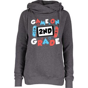 Game On 2nd Grade Second First Day School Gaming Gamer Womens Funnel Neck Pullover Hood