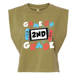 Game On 2nd Grade Second First Day School Gaming Gamer Garment-Dyed Women's Muscle Tee