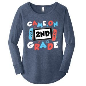 Game On 2nd Grade Second First Day School Gaming Gamer Women's Perfect Tri Tunic Long Sleeve Shirt