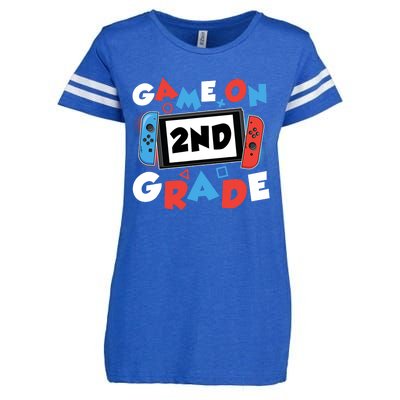 Game On 2nd Grade Second First Day School Gaming Gamer Boy Enza Ladies Jersey Football T-Shirt