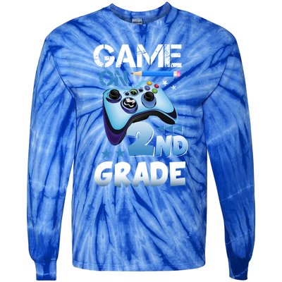 Game On 2Nd Grade First Day Gamer Back To School Funny Gift Tie-Dye Long Sleeve Shirt