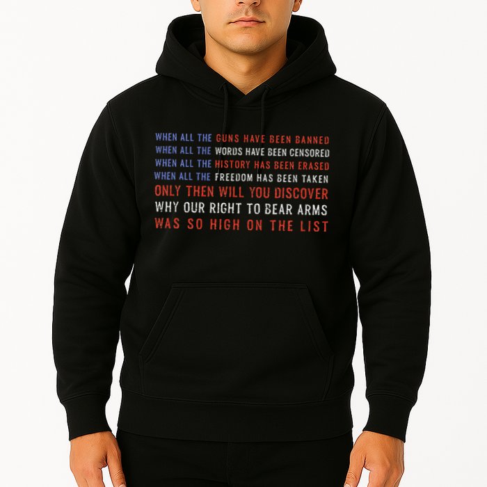 Gun Owner 2a Second Amendment Freedom Flag Quote Hoodie