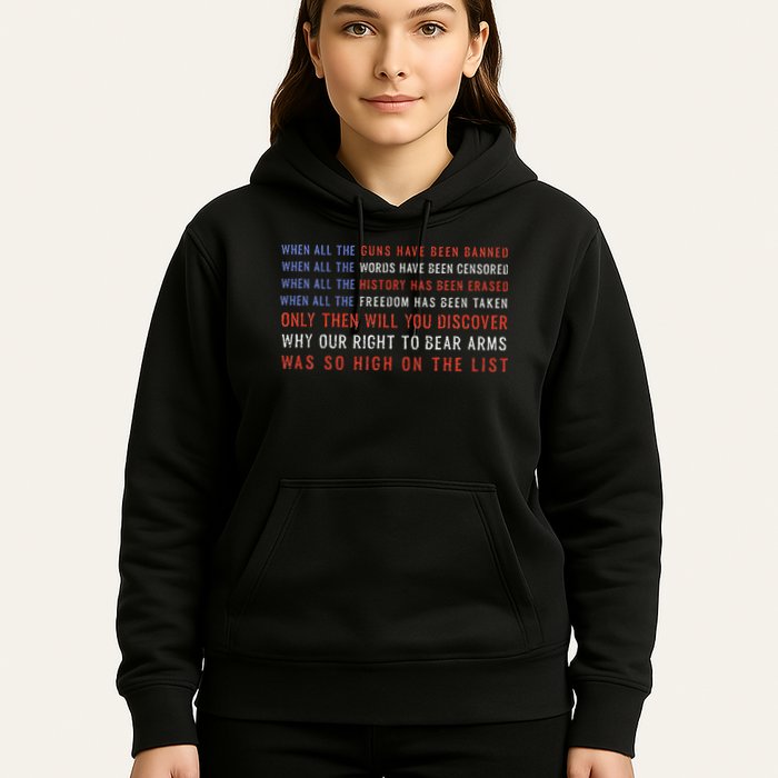 Gun Owner 2a Second Amendment Freedom Flag Quote Hoodie