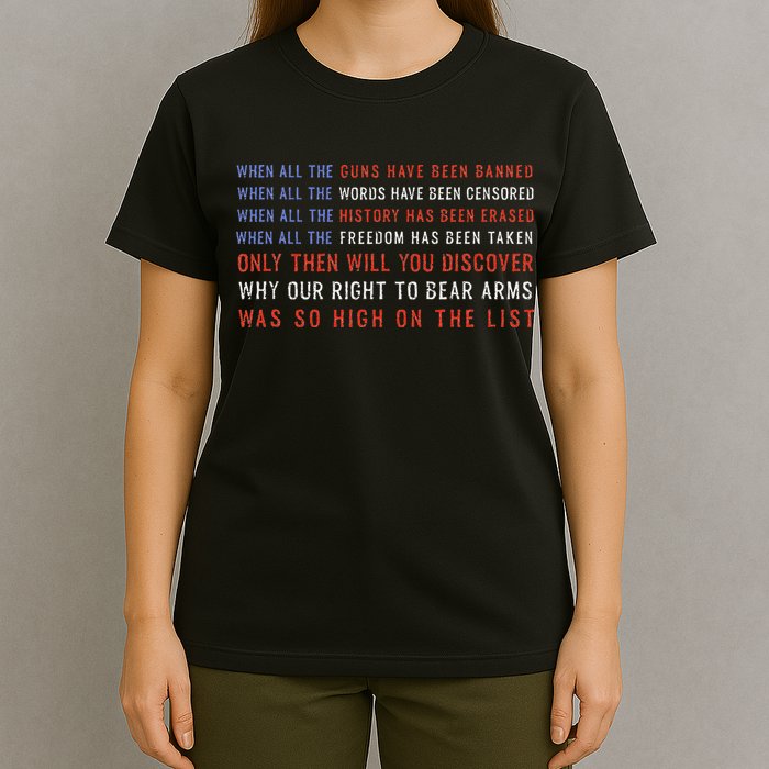 Gun Owner 2a Second Amendment Freedom Flag Quote T-Shirt