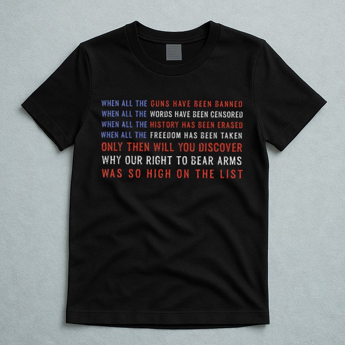 Gun Owner 2a Second Amendment Freedom Flag Quote T-Shirt