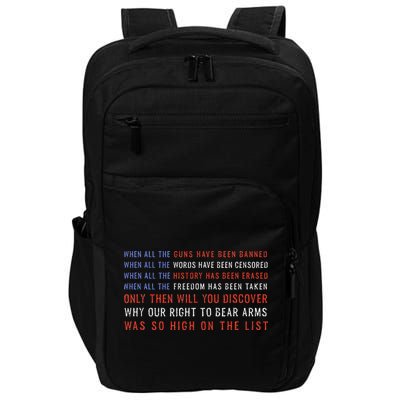Gun Owner 2a Second Amendment Freedom Flag Quote Impact Tech Backpack