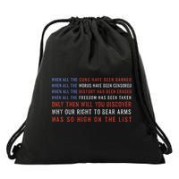 Gun Owner 2a Second Amendment Freedom Flag Quote Drawstring Bag
