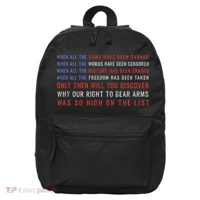 Gun Owner 2a Second Amendment Freedom Flag Quote 16 in Basic Backpack