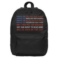 Gun Owner 2a Second Amendment Freedom Flag Quote 16 in Basic Backpack