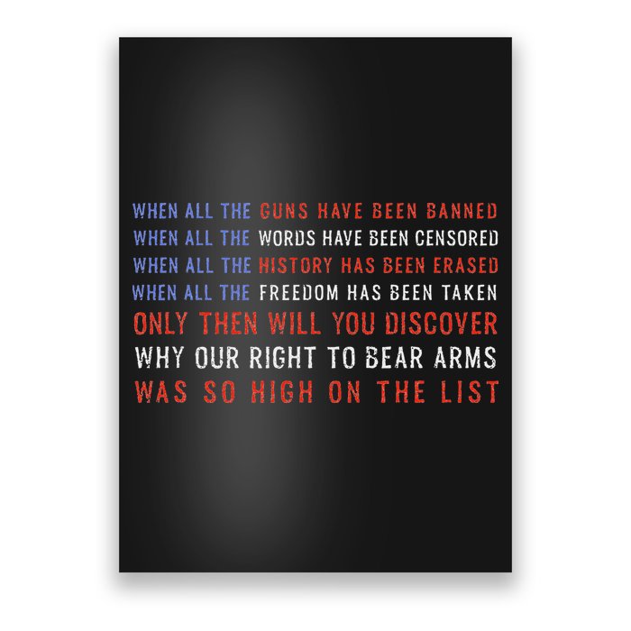 Gun Owner 2a Second Amendment Freedom Flag Quote Poster