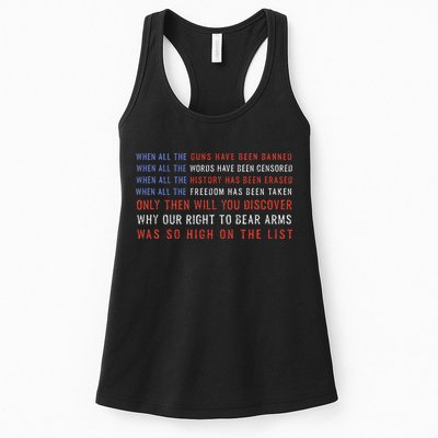 Gun Owner 2a Second Amendment Freedom Flag Quote Womens Tank Top