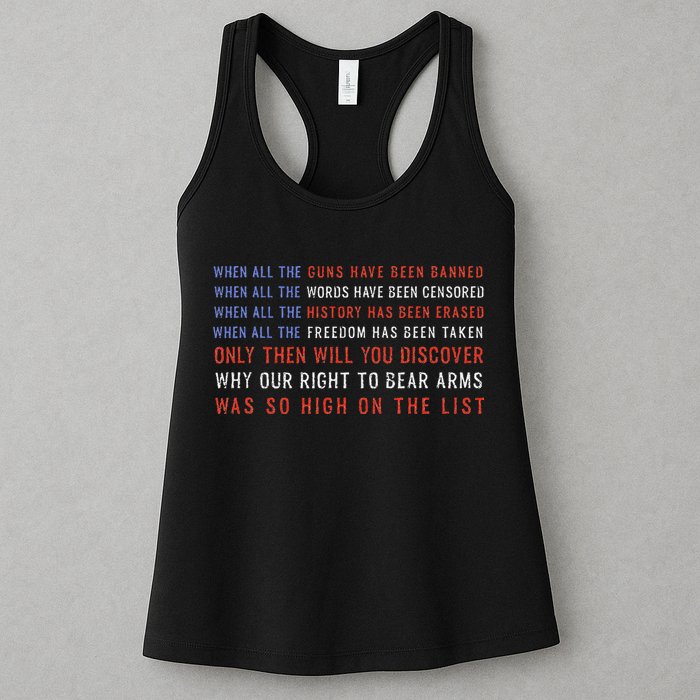 Gun Owner 2a Second Amendment Freedom Flag Quote Womens Tank Top