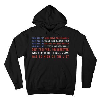 Gun Owner 2a Second Amendment Freedom Flag Quote Tall Hoodie