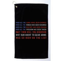 Gun Owner 2a Second Amendment Freedom Flag Quote Golf Towel