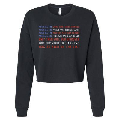 Gun Owner 2a Second Amendment Freedom Flag Quote Cropped Pullover Crew