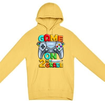 Game On 2nd Grade Back To School 2nd Grade Level Unlocked Premium Pullover Hoodie